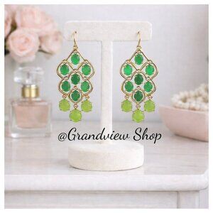 Stella & Dot Hannah Green Chandelier Earrings